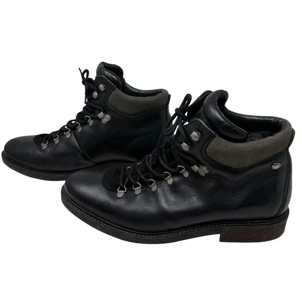 Pajar Canada Mens Black Leather Lace-Up Boots Size 11 Waterproof Impermeable